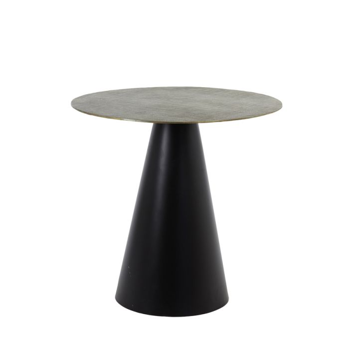Side table Ø80x77 cm POPETO antique bronze+black