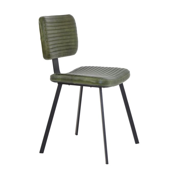 Dining chair 51x47x82 cm MASANA leather green+black
