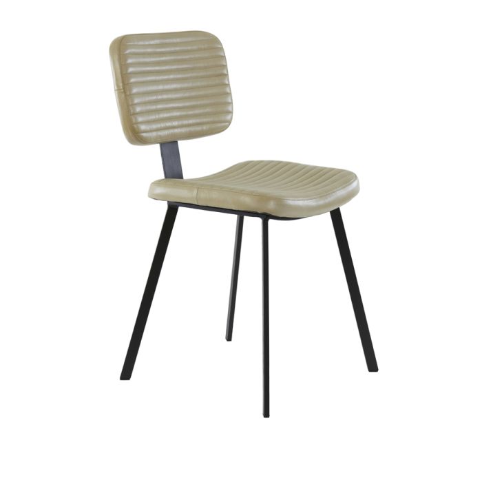 Dining chair 51x47x82 cm MASANA leather sand+black