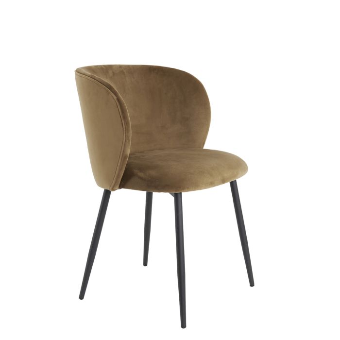 Dining chair 56x55x79 cm ELYNA velvet brown-matt black