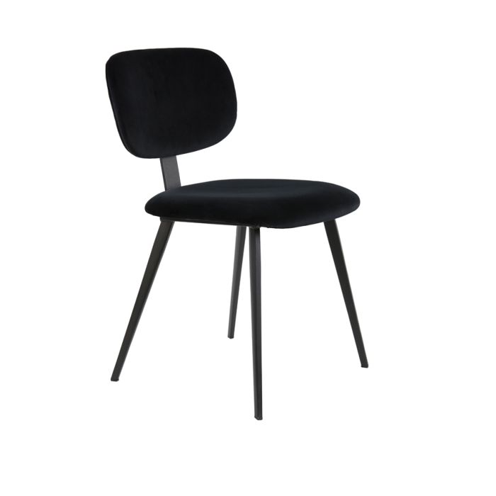 Dining chair 55,5x45,5x80 cm AALIYAH velvet black-black