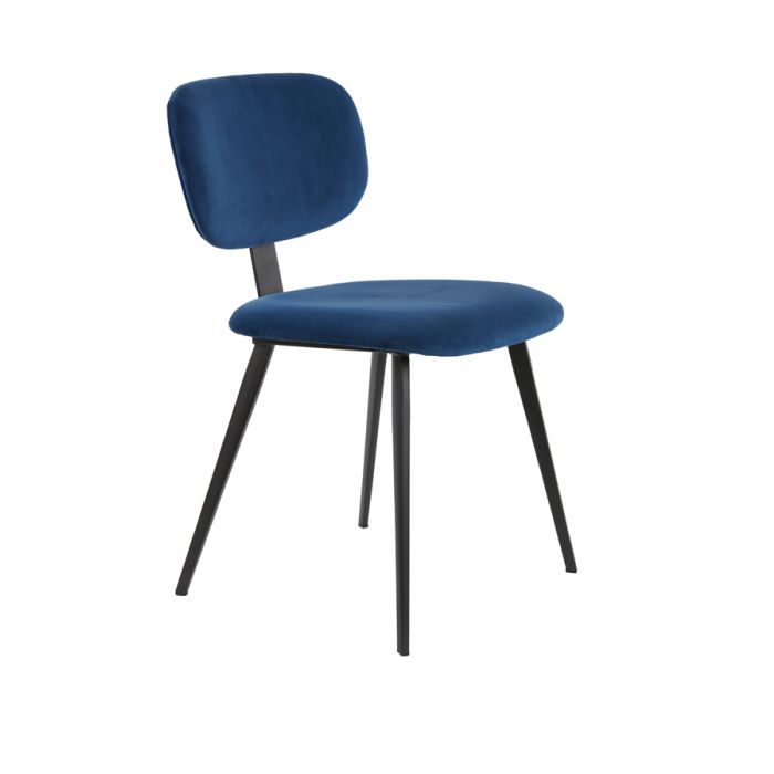 Dining chair 55,5x45,5x80 cm AALIYAH velvet blue-black