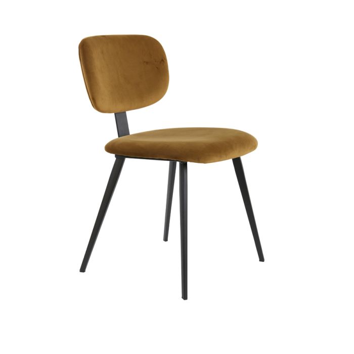 Dining chair 55,5x45,5x80 cm AALIYAH velvet brown-black