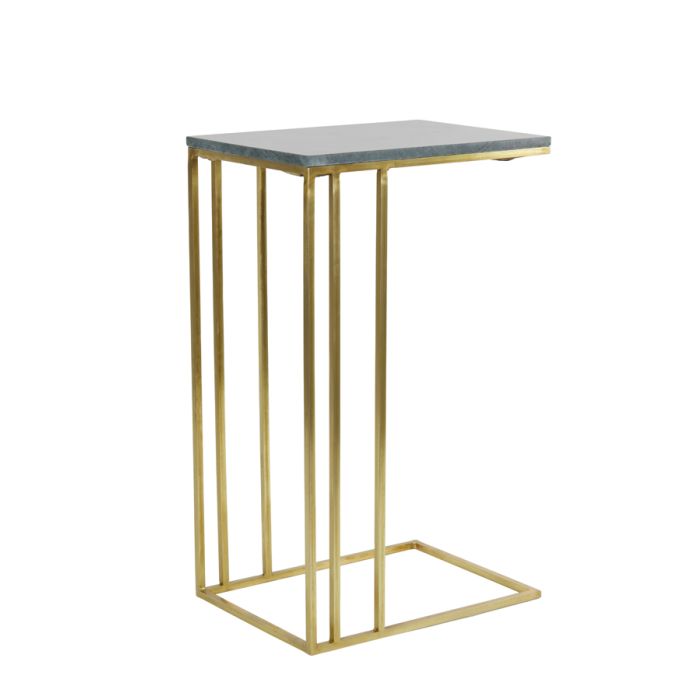 Side table 41x31x66 cm ROSHAN green marble+antique bronze