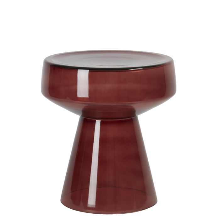 Side table Ø37x44 cm DAKWA glass burgundy