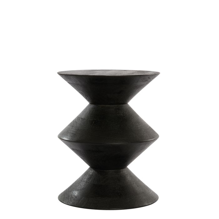Side table Ø40x50 cm LARUS mango wood matt black
