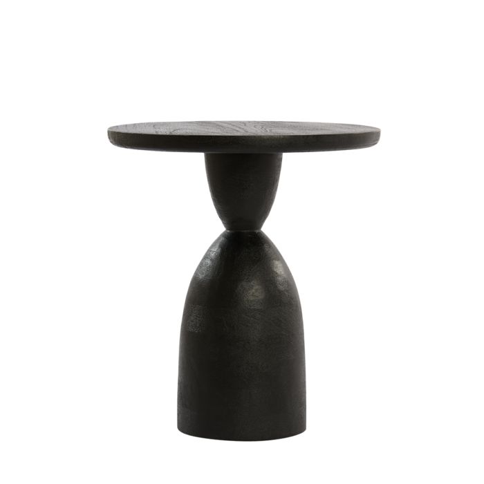 Side table Ø40x50 cm TORIR mango wood matt black