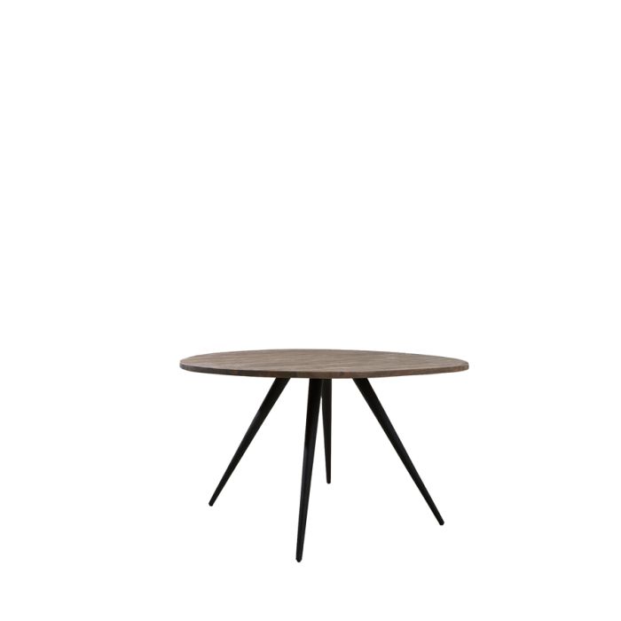 Dining table Ø140x76 cm TURI acacia wood dark brown-black