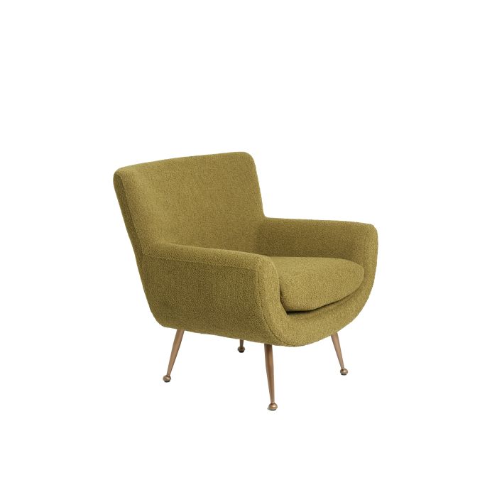 Chair 79x76x79 cm VINSTRA bouclé green+bronze