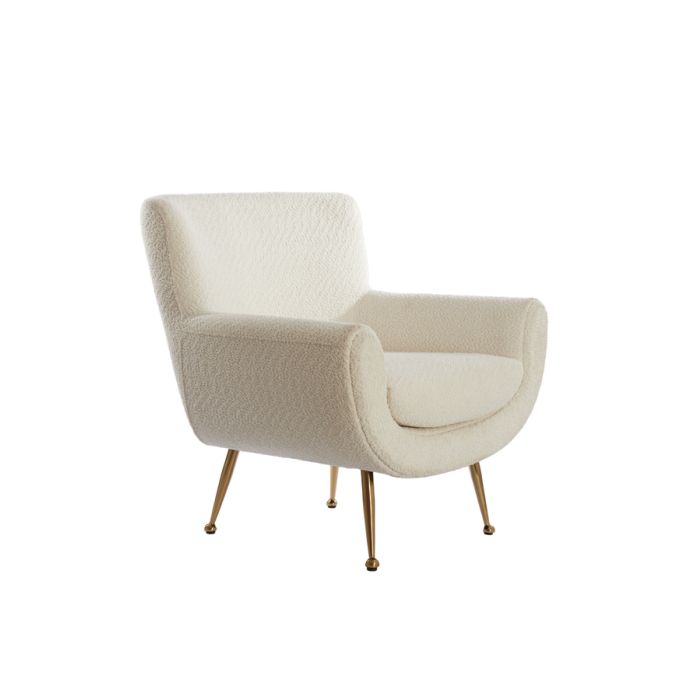 Chair 79x76x79 cm VINSTRA bouclé cream+gold