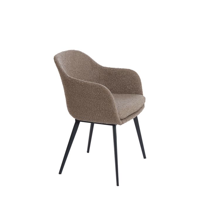 Dining chair 59x58,5x82 cm LEONE bouclé brown-black