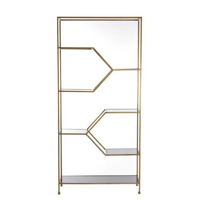 Cabinet open 100x34x214 cm AINO glass smoked+antique bronze