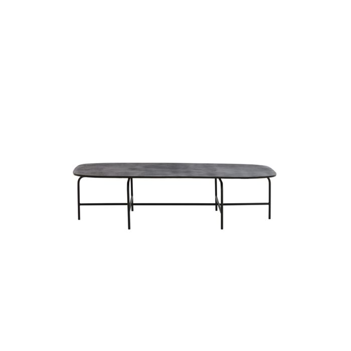 Coffee table 147x70x38 cm ZAPALA antique black-matt black