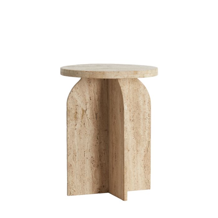 Side table Ø41x56 cm OTINIA travertine sand