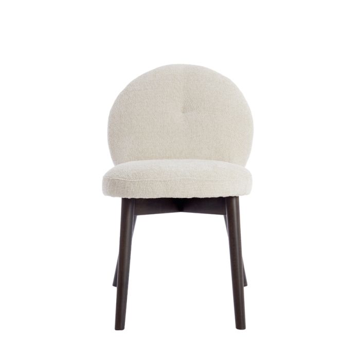 Dining Chair 59x50x83 cm SINOSA cream+wood dark brown