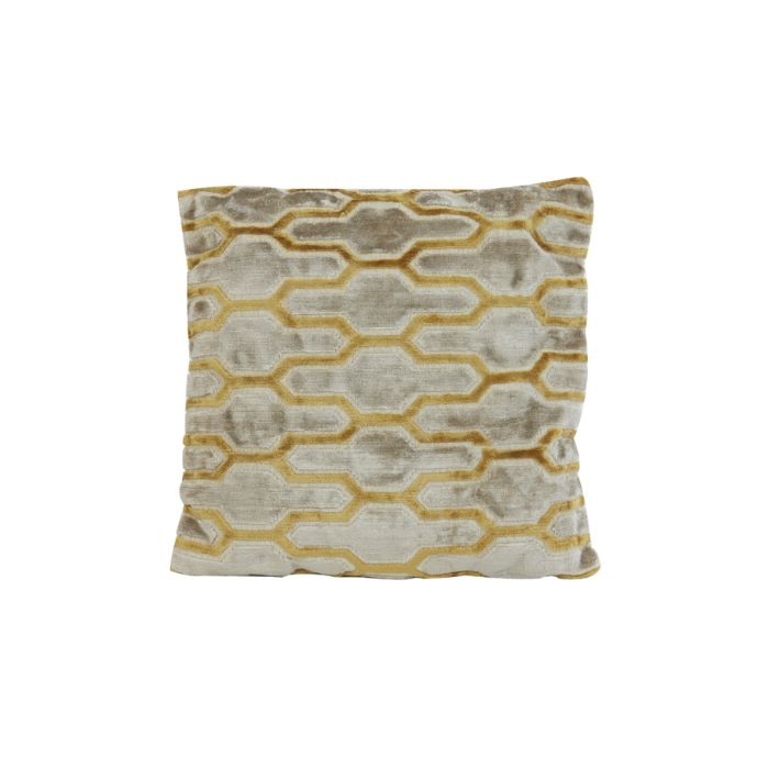 Cushion 45x45 cm JEMBANA velvet sand+ocher yellow