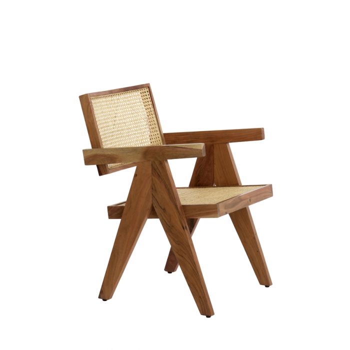 Chair 56x53x79 cm MORAZAN wood natural+rattan natural