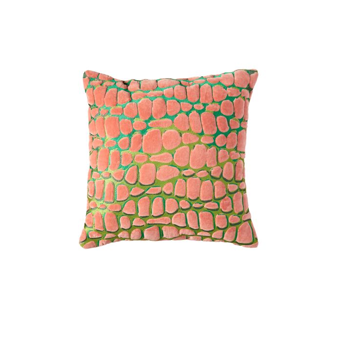 Cushion 45x45 cm TOMBA green+coral