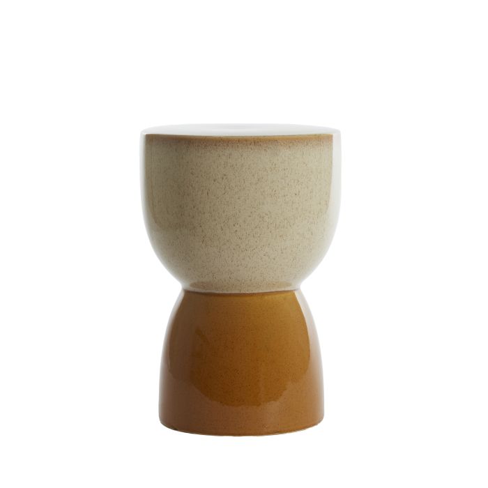 Stool Ø28,5x42 cm FINCA ceramics shiny cream+ocher