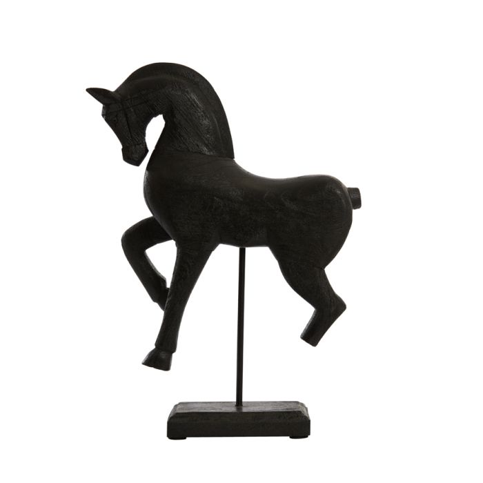 Ornament 37x11x47 cm HORSE wood matt black