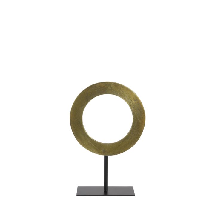 Ornament on base 25x10x39 cm WAIWO raw a. bronze-matt black