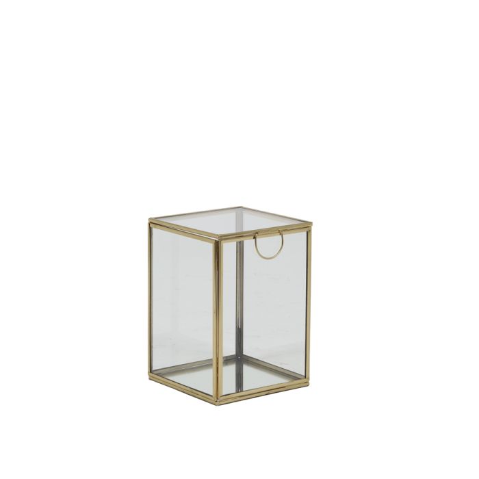 Deco box 12x12x17 cm MIRINA gold-mirror