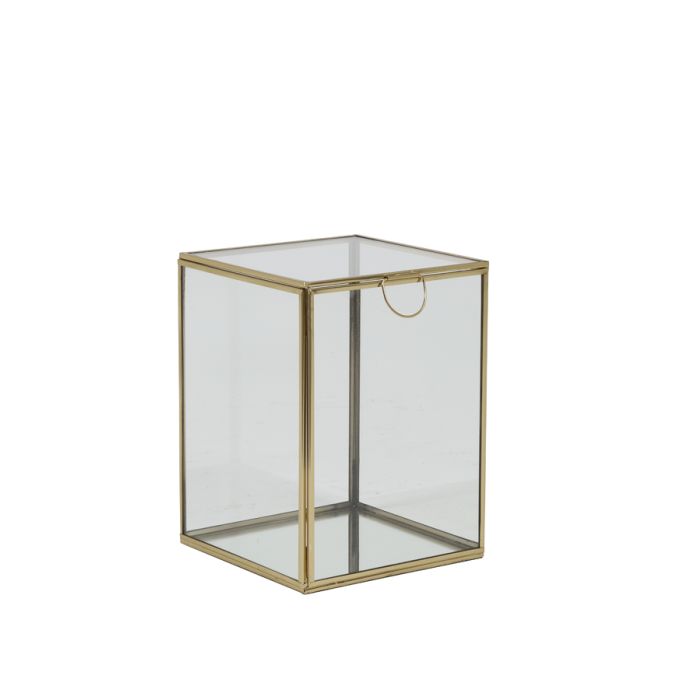 Deco box 16x16x21 cm MIRINA gold-mirror