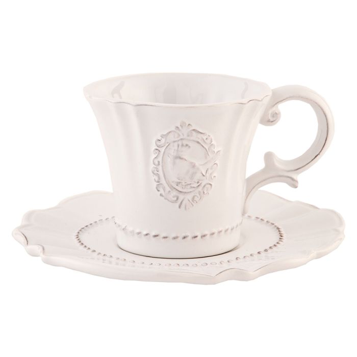 Cup and saucer 11x8x7 cm / Ø 15x1 cm / 125 ml - pcs