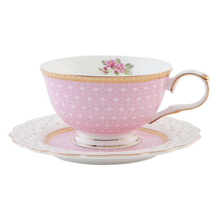 Cup and saucer 13x10x6 cm / Ø 15x1 cm / 200 ml - pcs