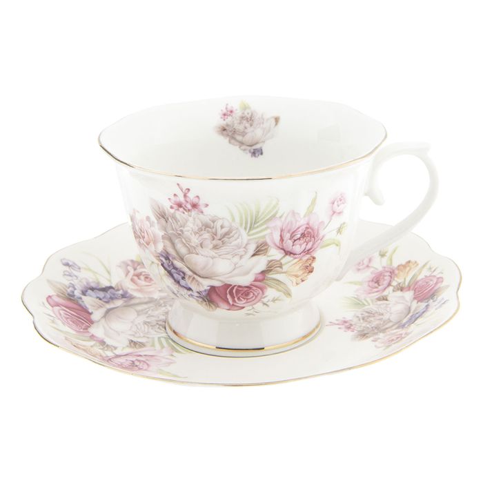 Cup and saucer 13x10x6 / Ø 15x2 cm / 250 ml - pcs