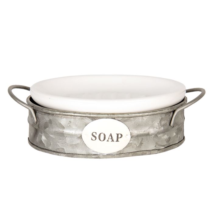 Soap dish in metal holder 16x11x6 cm - pcs