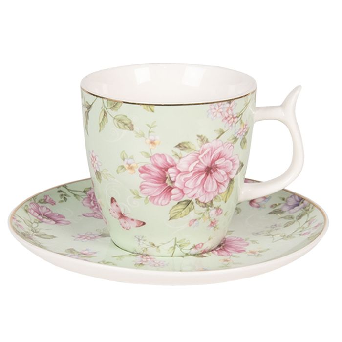 Cup and saucer 9x7x7 cm / Ø 13x2 cm / 160 ml - pcs