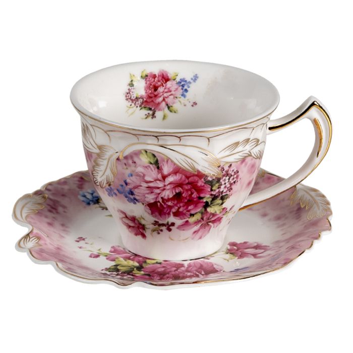 Cup and saucer 12x9x7 cm / 14x15x1 cm / 200 ml - pcs