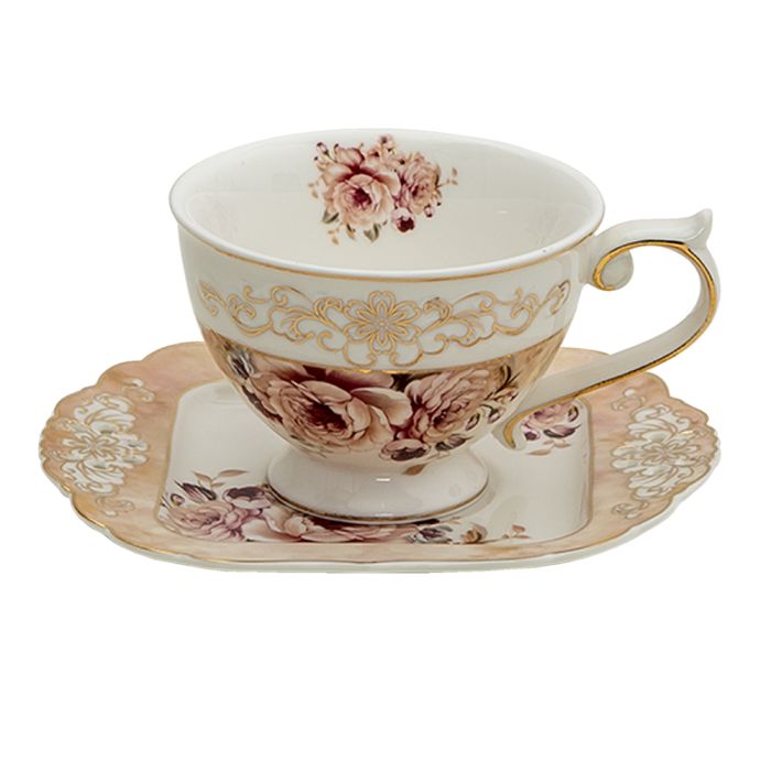 Cup and saucer 12x9x7 cm / 14x15x1 cm / 200 ml - pcs