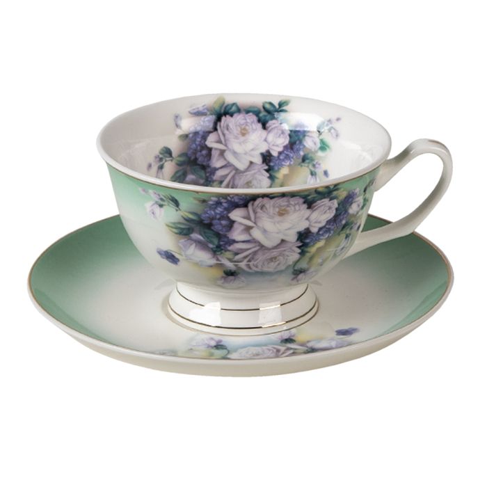 Cup and saucer 12x10x6 cm / Ø 15x2 cm / 200 ml - pcs