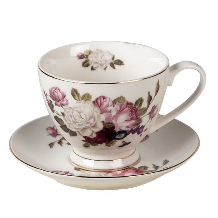 Cup and saucer 12x9x7 cm / Ø 13x2 cm / 200 ml - pcs