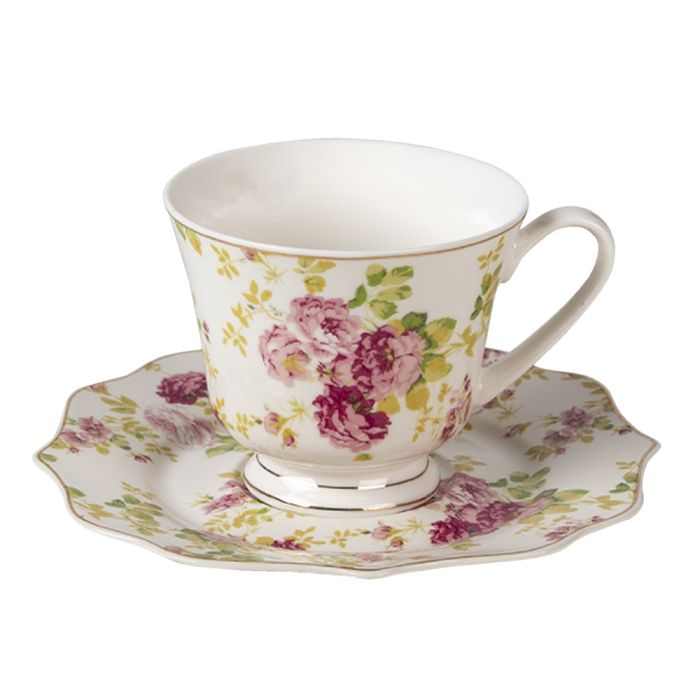 Cup and saucer 12x 9x8 cm / Ø 16x1 cm / 200 ml - pcs