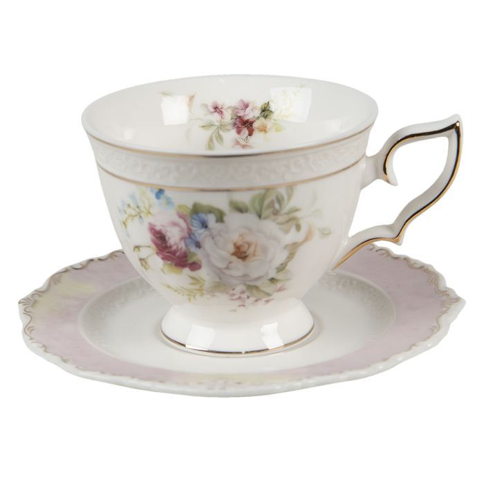 Cup and saucer 12x9x7 cm / Ø 14x2 cm / 200 ml - pcs