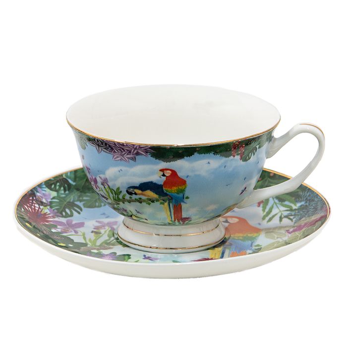 Cup and saucer 12x10x6 cm / Ø 15x2 cm / 200 ml - pcs