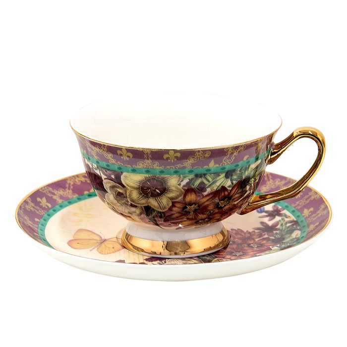 Cup and saucer 12x10x6 cm / Ø 15x2 cm / 200 ml - pcs