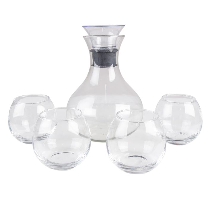 Decanter set Ø 15x22 cm / Ø 9x9 cm (4x) 1740 ml / 375 ml - pcs