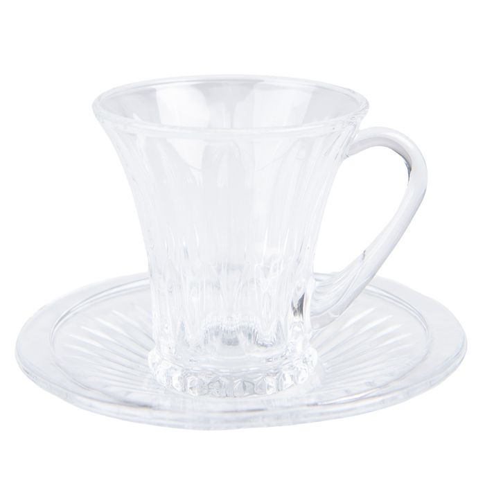 Cup and saucer 10x8x8 cm / Ø 13x2 cm / 140 ml - pcs