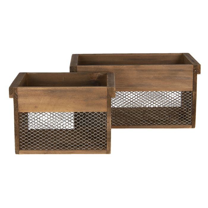 Wooden storage (2) 32x19x16 / 23x16x15 cm - set (2)