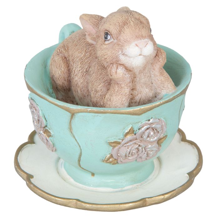 Decoration rabbit in cup 8x7x7 cm - pcs