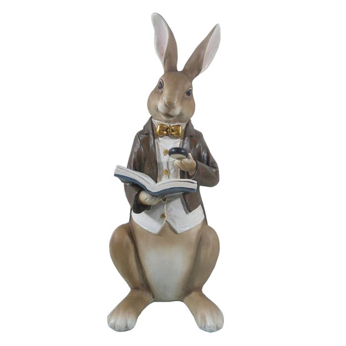 Decoration rabbit reading 15x13x40 cm - pcs     