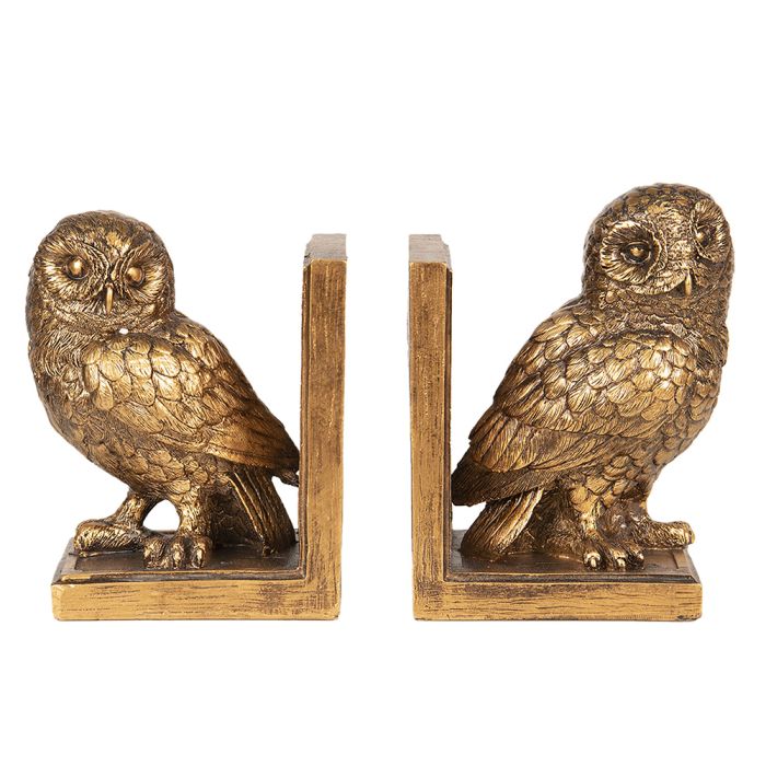 Bookend (2) owls 12x8x16 cm - set (2) 