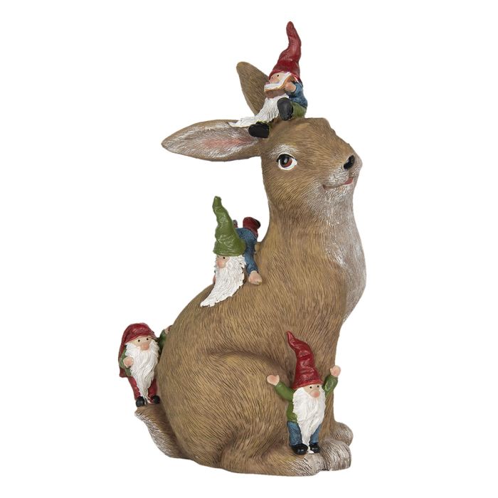Decoration rabbit with gnomes 18x11x30 cm - pcs     