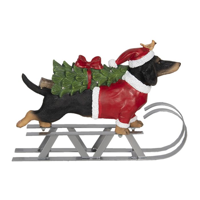 Decoration dog on sledge LED 40x10x28 cm - pcs     