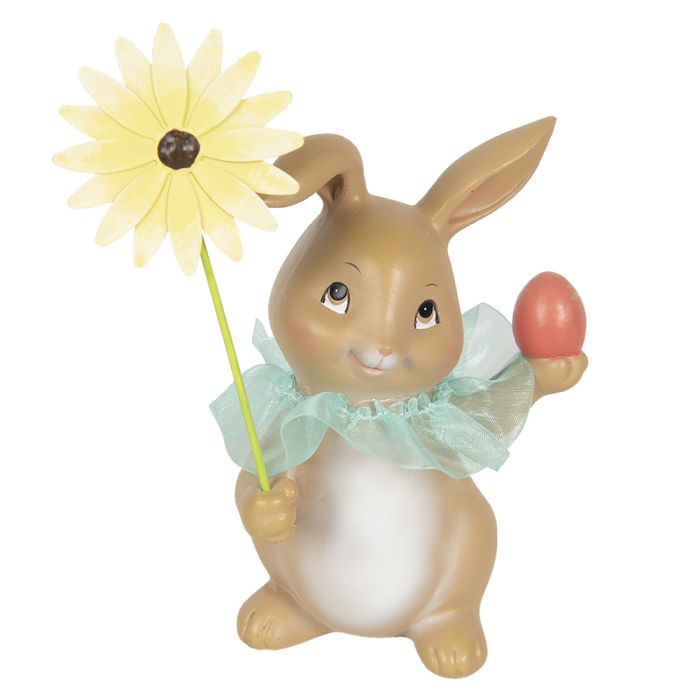 Decoration rabbit with flower 11x9x15 cm - pcs     