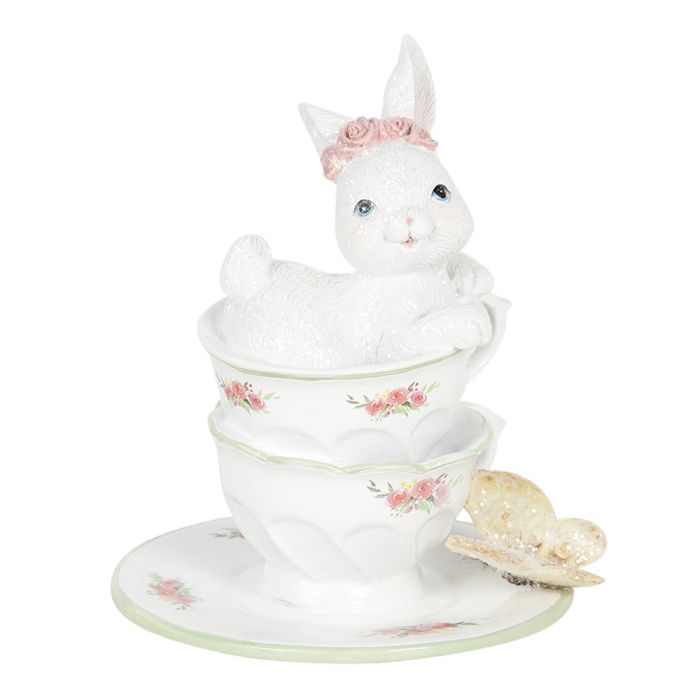 Decoration rabbit in cup 12x12x15 cm - pcs     